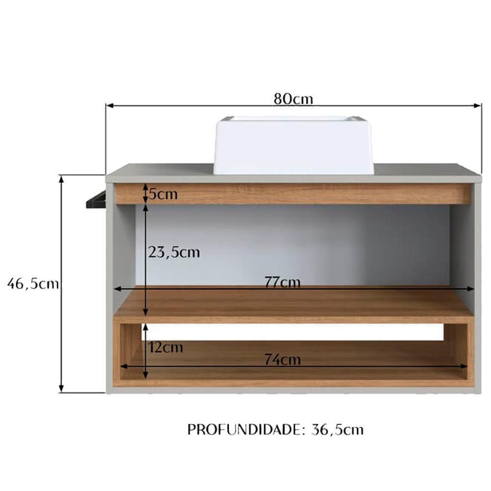 Gabinete De Banheiro Com Cuba 01 Pt 80cm Mel Arenas Proddy Mel Arenas - 3