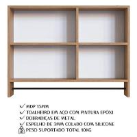 Kit Gabinete Suspenso Com Cuba E Espelheira 80cm Mel Proddy Mel