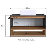 Gabinete De Banheiro Com Cuba 01 Pt 80cm Mel Grafite Proddy Mel Grafite - 3