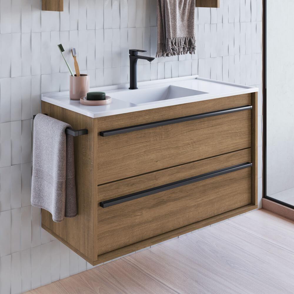 Gabinete De Banheiro Com Lavatorio 80cm Mel Proddy Mel - 2