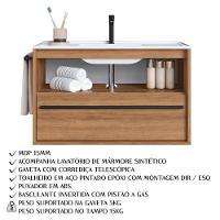 Gabinete De Banheiro Com Lavatorio 80cm Mel Proddy Mel