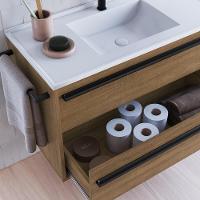 Gabinete De Banheiro Com Lavatorio 80cm Mel Proddy Mel - 5