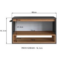 Gabinete Para Banheiro 01 Porta Basculante 80cm Proddy Mel Grafite - 3