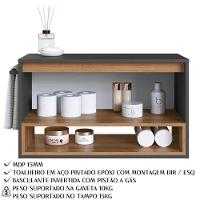 Gabinete Para Banheiro 01 Porta Basculante 80cm Proddy Mel Grafite