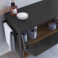 Gabinete Para Banheiro 01 Porta Basculante 80cm Proddy Mel Grafite - 5