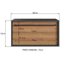 Gabinete Para Banheiro 01 Gaveta 80cm Proddy Mel Grafite - 3