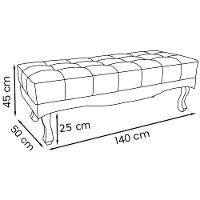 Puff Recamier Retro Vic 140cm Suede 1101 Ezz 1101