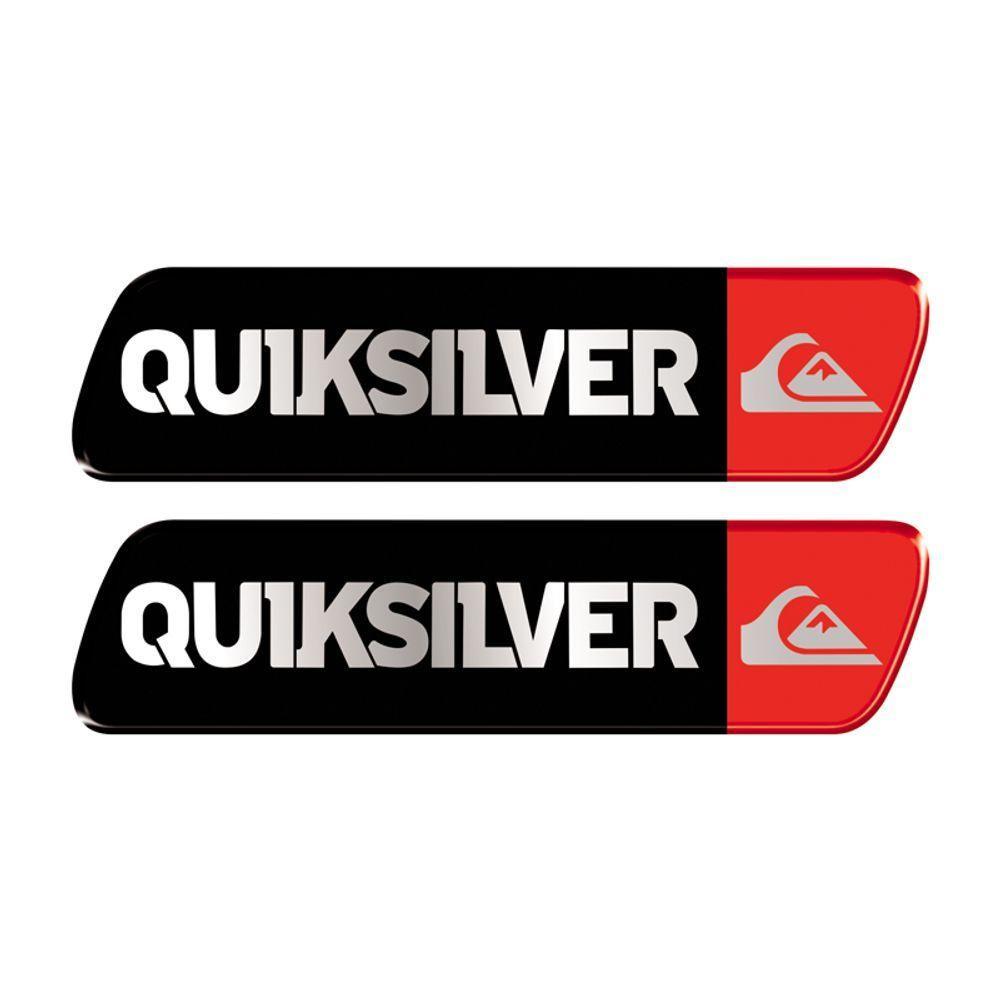 Par Adesivo Emblema Coluna Quiksilver Linha Peugeot Resinado Preto - 2