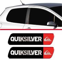Par Adesivo Emblema Coluna Quiksilver Linha Peugeot Resinado Preto - 1
