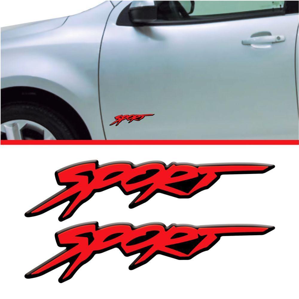 Par Emblema Adesivo Montana Sport E Astra Sport Resinado Vermelho Vermelho - 1