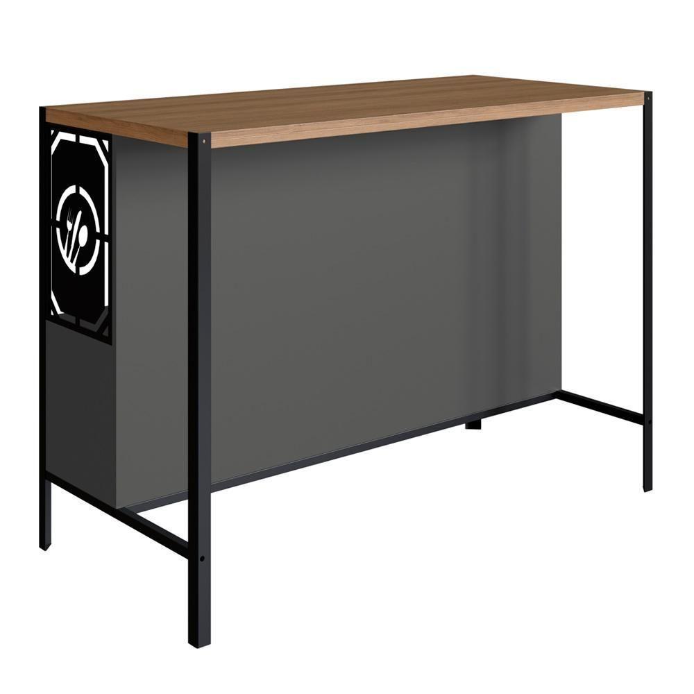 Mesa Bancada Ilha Gourmet 127cm P1034 Grafite Mell Pp Milani Store - 7
