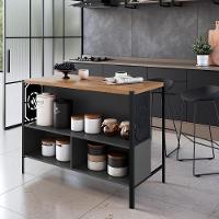 Mesa Bancada Ilha Gourmet 127cm P1034 Grafite Mell Pp Milani Store