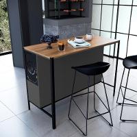 Mesa Bancada Ilha Gourmet 127cm P1034 Grafite Mell Pp Milani Store - 5