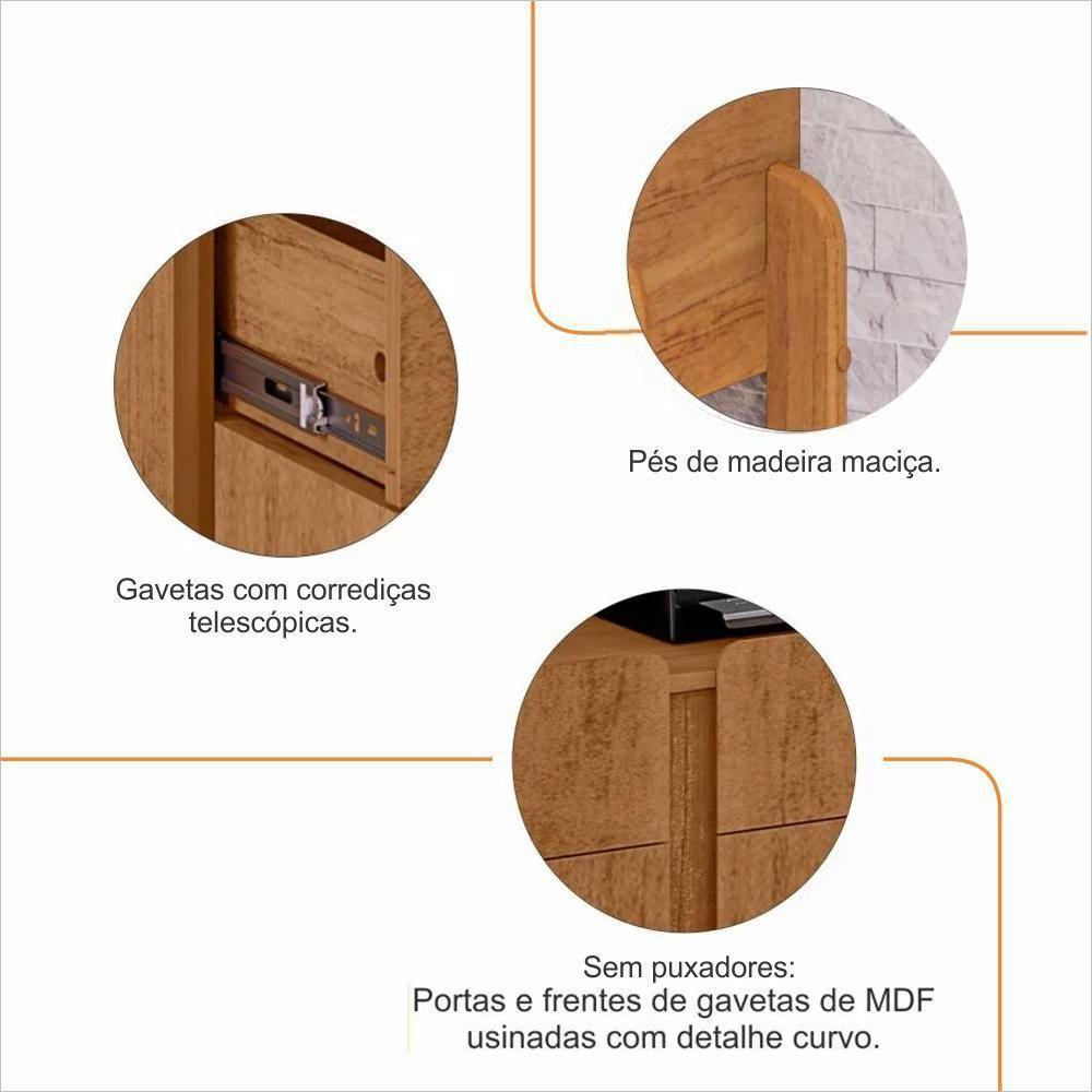 Aparador Cantinho Cafe 50525 2 Portas 81cm Cedro Dcasa Cedro - 3