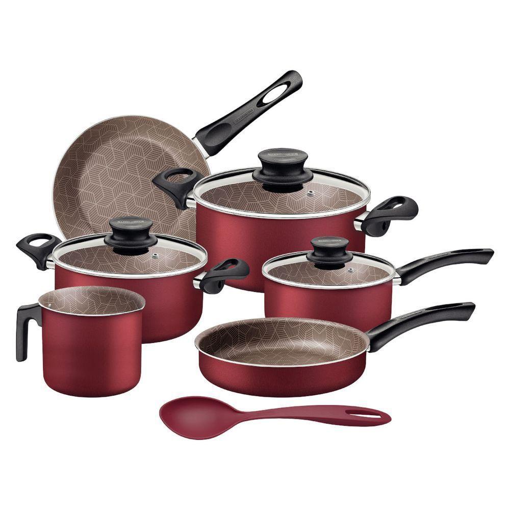 Jogo De Panelas Tramontina Paris 7 Peças Vermelho Em Alumínio Antiaderente Starflon Max - 2