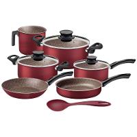 Jogo De Panelas Tramontina Paris 7 Peças Vermelho Em Alumínio Antiaderente Starflon Max - 1