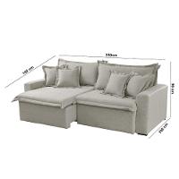 Sofá Montreal Veludo 2 Módulos De 100m B25cm Meu Sofá Online B026 Veludo Prata - 8