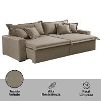 Sofá Montreal Veludo 2 Módulos De 100m B25cm Meu Sofá Online B002 Veludo Capuccino - 3