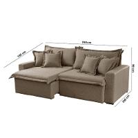 Sofá Montreal Veludo 2 Módulos De 100m B25cm Meu Sofá Online B002 Veludo Capuccino - 9