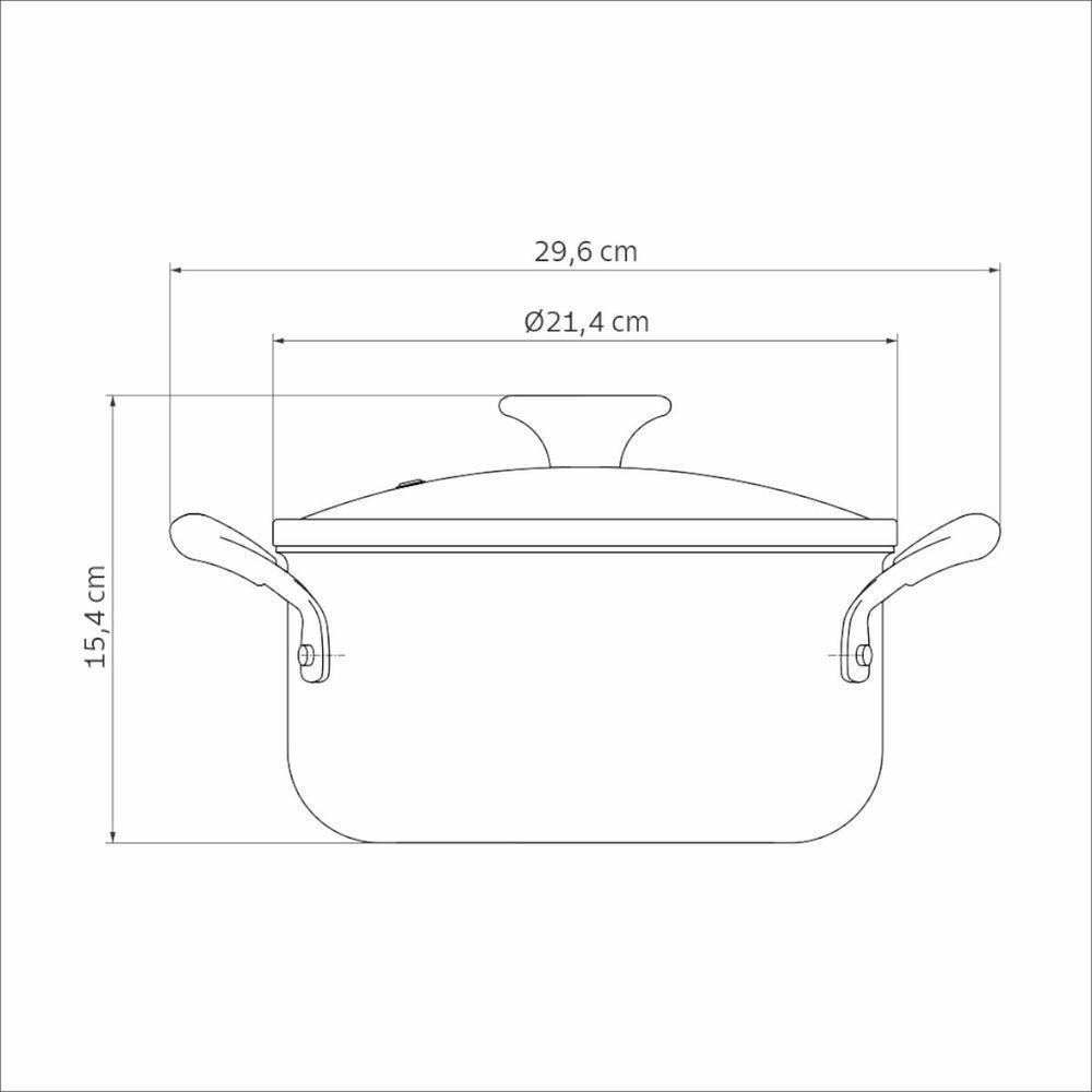 Caçarola Tramontina Tunis Em Alumínio 20 Cm 2,9 L Cerâmico Rosa Trufado - 3