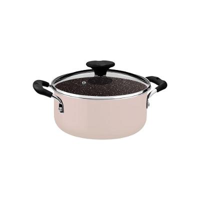 Caçarola Tramontina Tunis 28722420 Alumínio Cerâmico 2,9L com Tampa de Vidro Rosa Trufado
