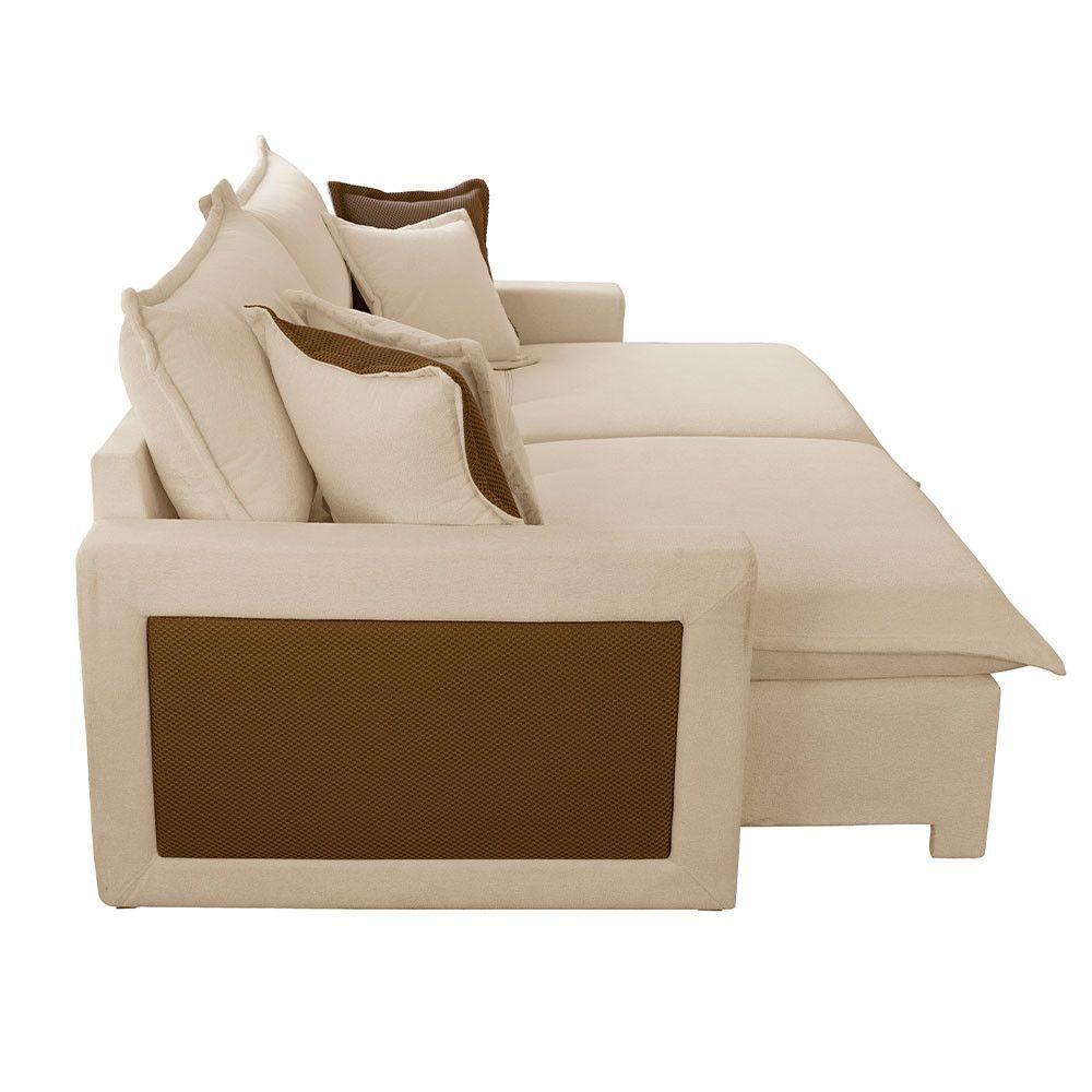 Sofá Dallas Linho Dois Módulos De 120cm B15 Meu Sofá Online A294 Linho Creme - 5