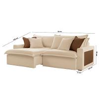 Sofá Dallas Linho Dois Módulos De 90cm B15 Meu Sofá Online A294 Linho Creme
