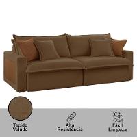 Sofá Dallas Veludo Dois Módulos De 120cm B15 Meu Sofá Online B016 Veludo Marrom - 5
