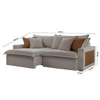 Sofá Dallas Veludo Dois Módulos De 120cm B15 Meu Sofá Online B026 Veludo Prata - 5