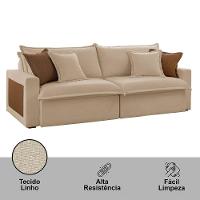 Sofá Dallas Linho Dois Módulos De 120cm B15 Meu Sofá Online A226 Linho Bege - 7