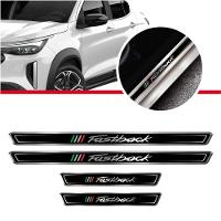 Kit 8 Adesivos Soleira Porta Compatível Fiat Fastback Preto - 1