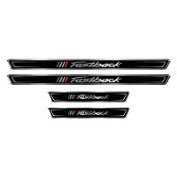 Kit 8 Adesivos Soleira Porta Compatível Fiat Fastback Preto - 2