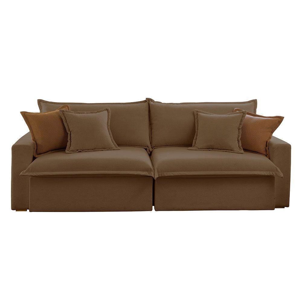 Sofá Dallas Veludo Dois Módulos De 80cm B15 Meu Sofá Online B016 Veludo Marrom - 7