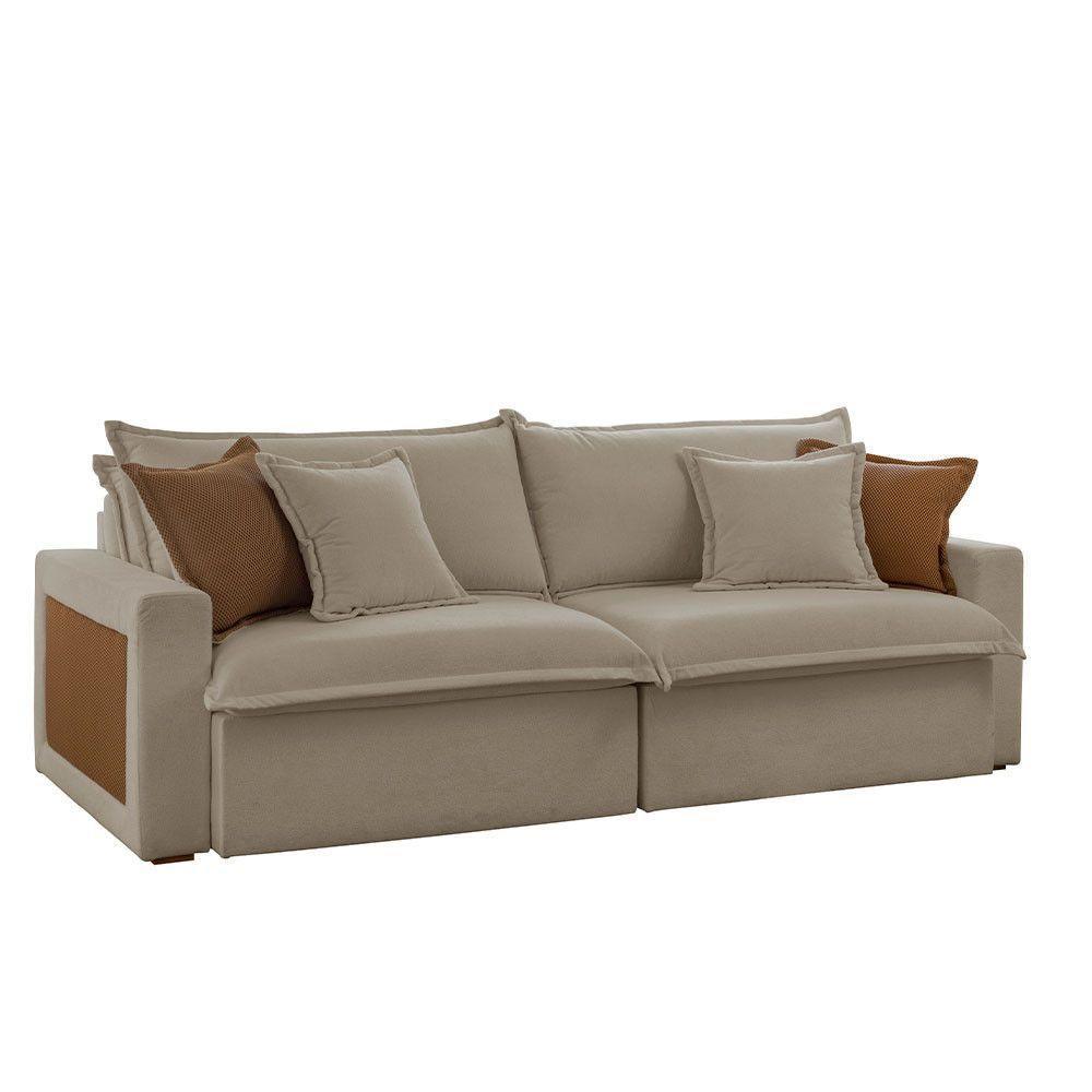 Sofá Dallas Veludo Dois Módulos De 120cm B15 Meu Sofá Online B002 Veludo Capuccino - 3
