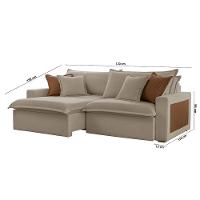Sofá Dallas Veludo Dois Módulos De 120cm B15 Meu Sofá Online B002 Veludo Capuccino - 5