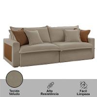 Sofá Dallas Veludo Dois Módulos De 120cm B15 Meu Sofá Online B002 Veludo Capuccino - 6
