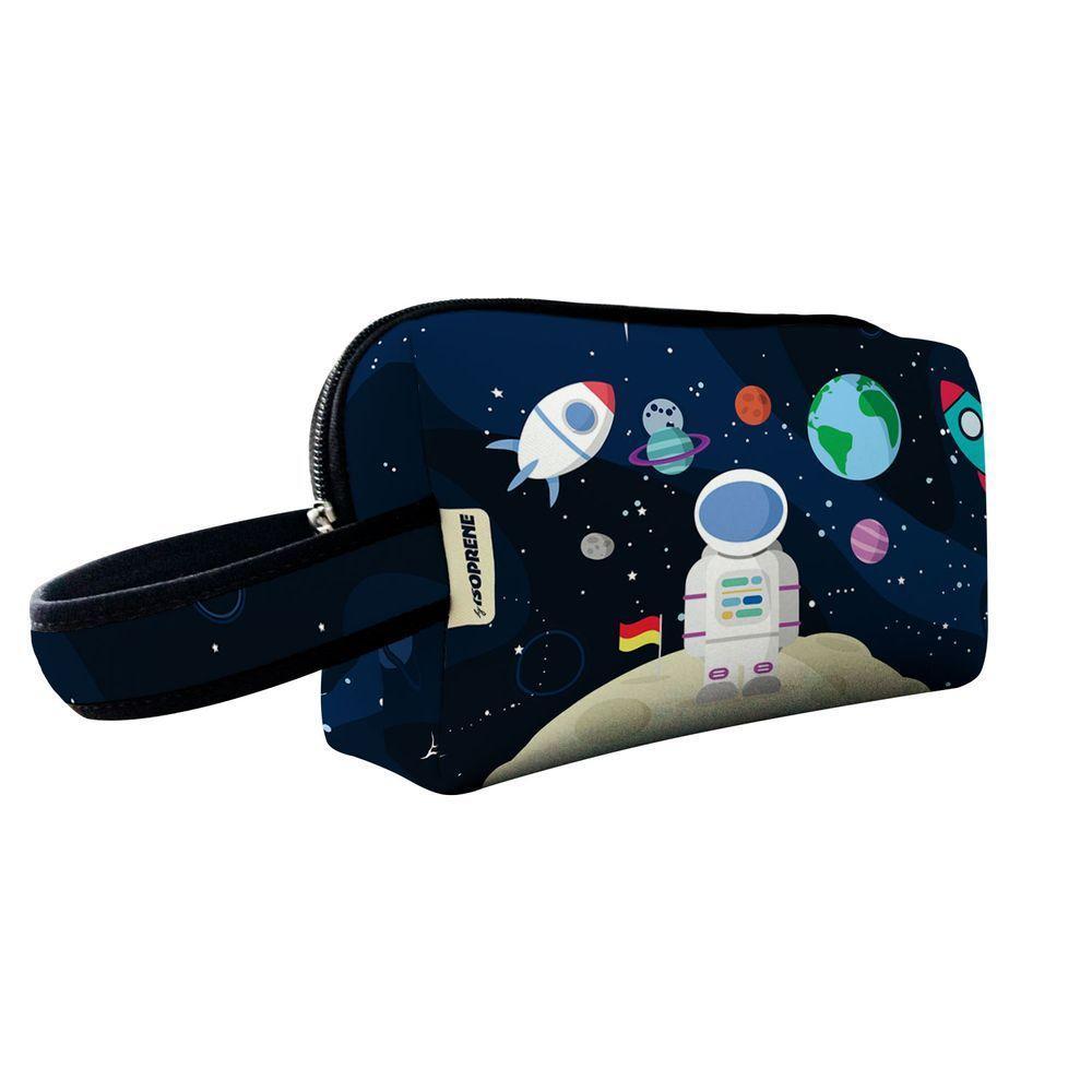 Kit Mochila Escolar Infantil Rodinhas Lancheira Estojo Isoprene Astronauta - 4