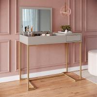 Penteadeira Com Espelho Basculante 1 Gv P1040 Champagne Arenas Pp Milani Store - 2