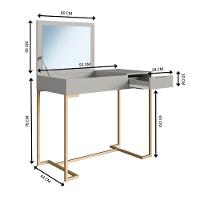 Penteadeira Com Espelho Basculante 1 Gv P1040 Champagne Arenas Pp Milani Store