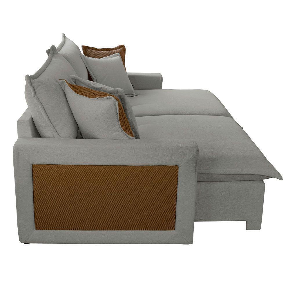 Sofá Dallas Linho Dois Módulos De 120cm B15 Meu Sofá Online A230 Linho Cinza - 6