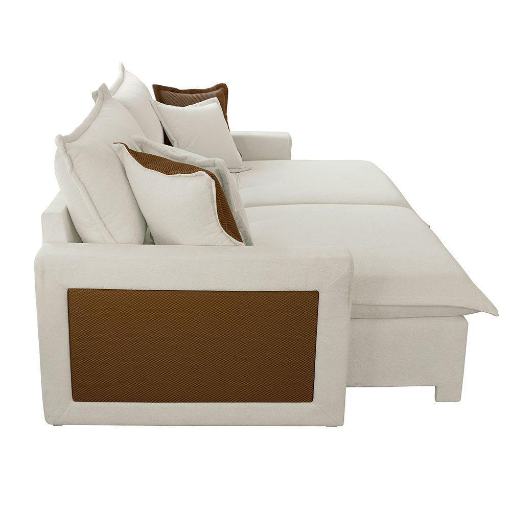 Sofá Dallas Linho Dois Módulos De 100cm B15 Meu Sofá Online A302 Linho Branco - 5