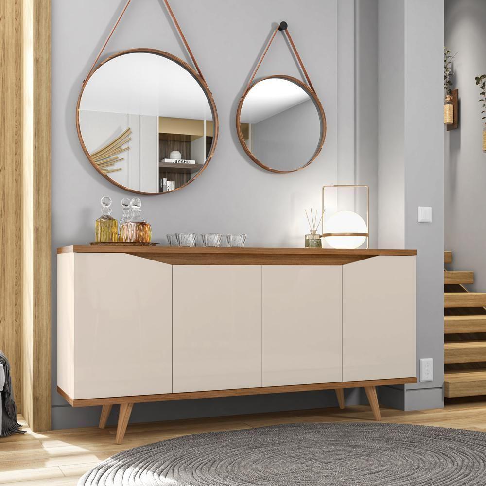 Balcao Buffet 50454 Pes Madeira 160cm Off White Cedro Dcasa - 7