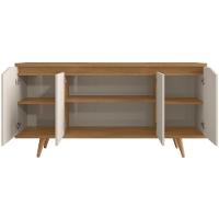 Balcao Buffet 50454 Pes Madeira 160cm Off White Cedro Dcasa - 5