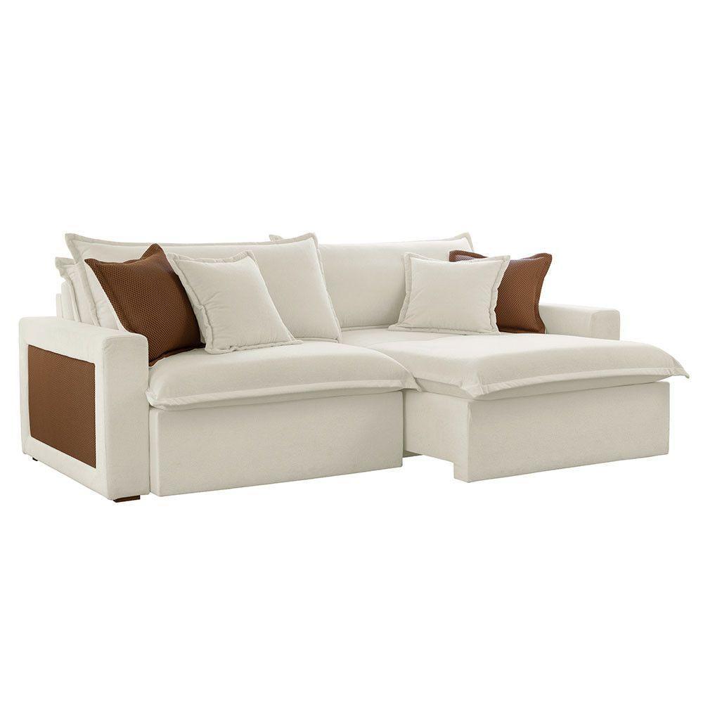 Sofá Dallas Linho Dois Módulos De 90cm B15 Meu Sofá Online A302 Linho Branco - 2