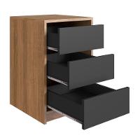 Kit 2 Gaveteiros Para Escritorio 36 Cm 3 Gavetas P1045 Mell Grafite Pp Milani Store