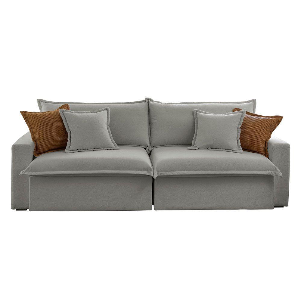 Sofá Dallas Linho Dois Módulos De 100cm B15 Meu Sofá Online A230 Linho Cinza - 3