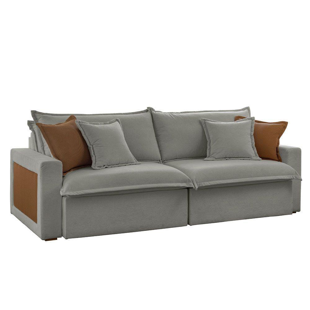 Sofá Dallas Linho Dois Módulos De 100cm B15 Meu Sofá Online A230 Linho Cinza - 4