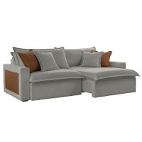 Sofá Dallas Linho Dois Módulos De 100cm B15 Meu Sofá Online A230 Linho Cinza - 2