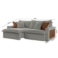 Sofá Dallas Linho Dois Módulos De 100cm B15 Meu Sofá Online A230 Linho Cinza - 7