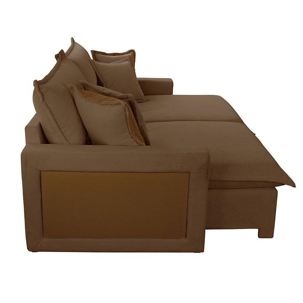 Sofá Dallas Veludo Dois Módulos De 90cm B15 Meu Sofá Online B016 Veludo Marrom - 3